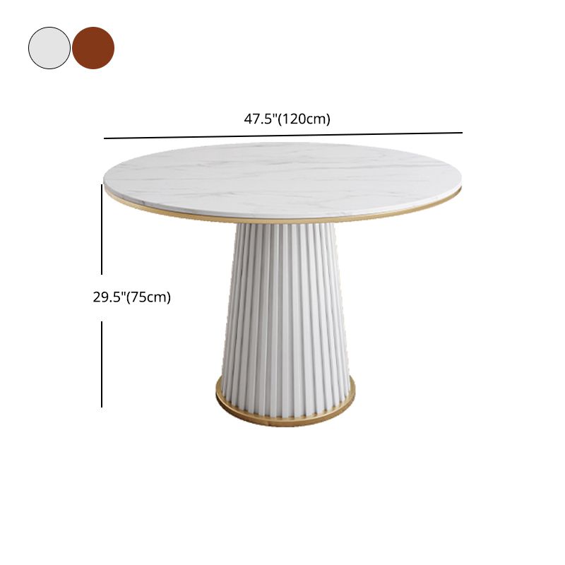 1/5 Pcs Metal Modern Dining Room Set with Round Table and Pedestal Base Dining Set