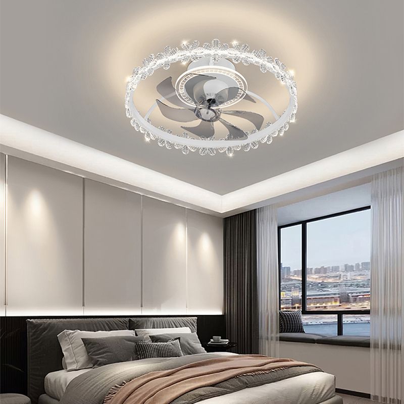 Round Shape Metal Ceiling Fans Modern Multi-Lights Ceiling Fan Lamp Fixture
