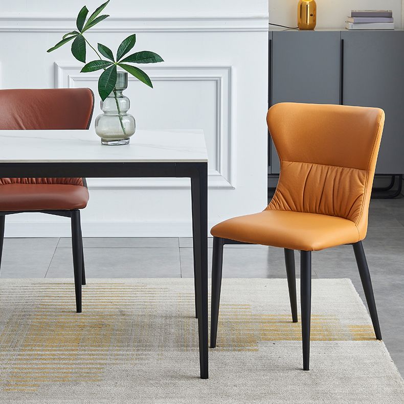 El comedor industrial del metal preside la silla lateral sin brazos del Wingback para el uso en el hogar