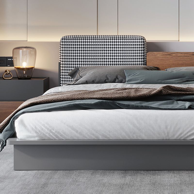 Upholstered Headboard Platform Bed Frame Lift Up Storage Platform Bed Dark Grey