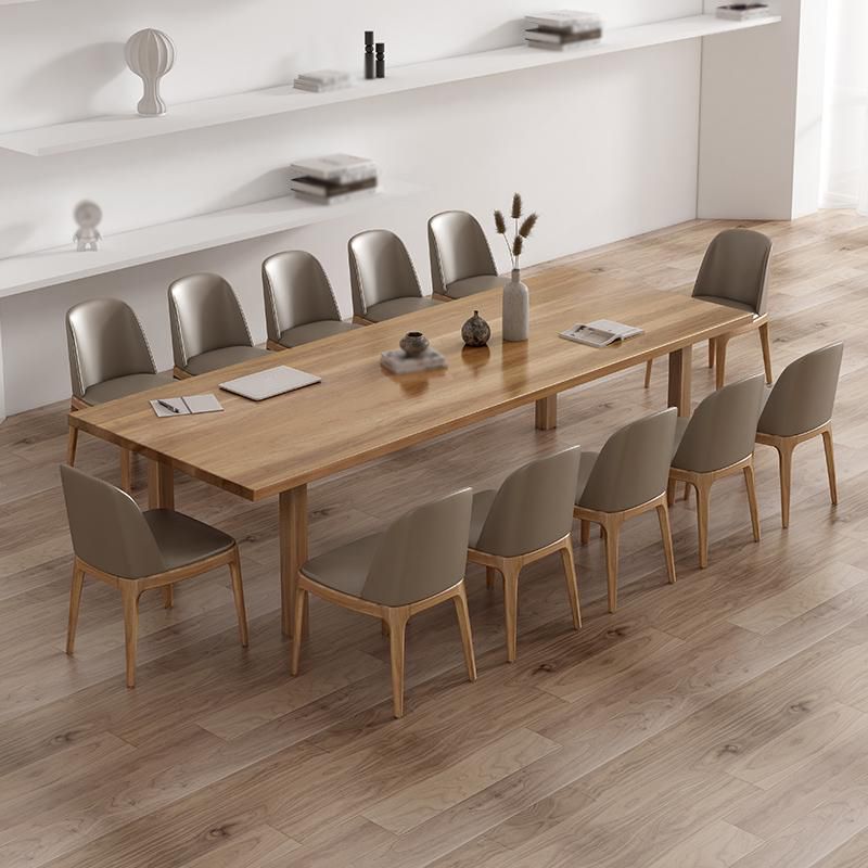 Modern Solid Wood Table for Restaurant Rectangle Brown Dining Table with 4 Legs
