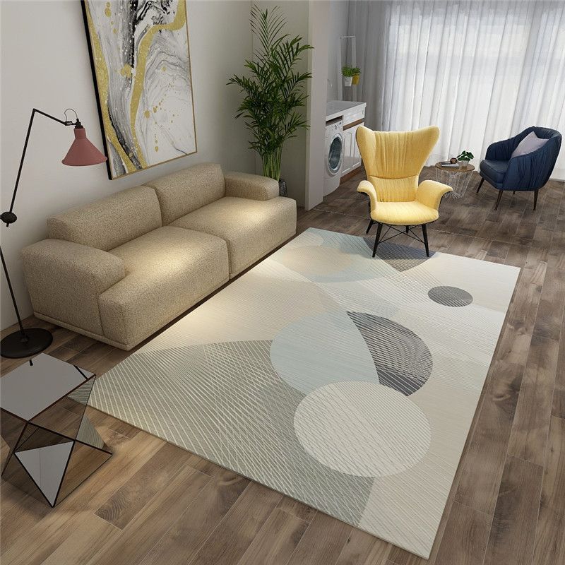 Contemporary Graphic Pattern Carpet Polyester Indoor Rug Pet Friendly Area Rug for Home Decoration