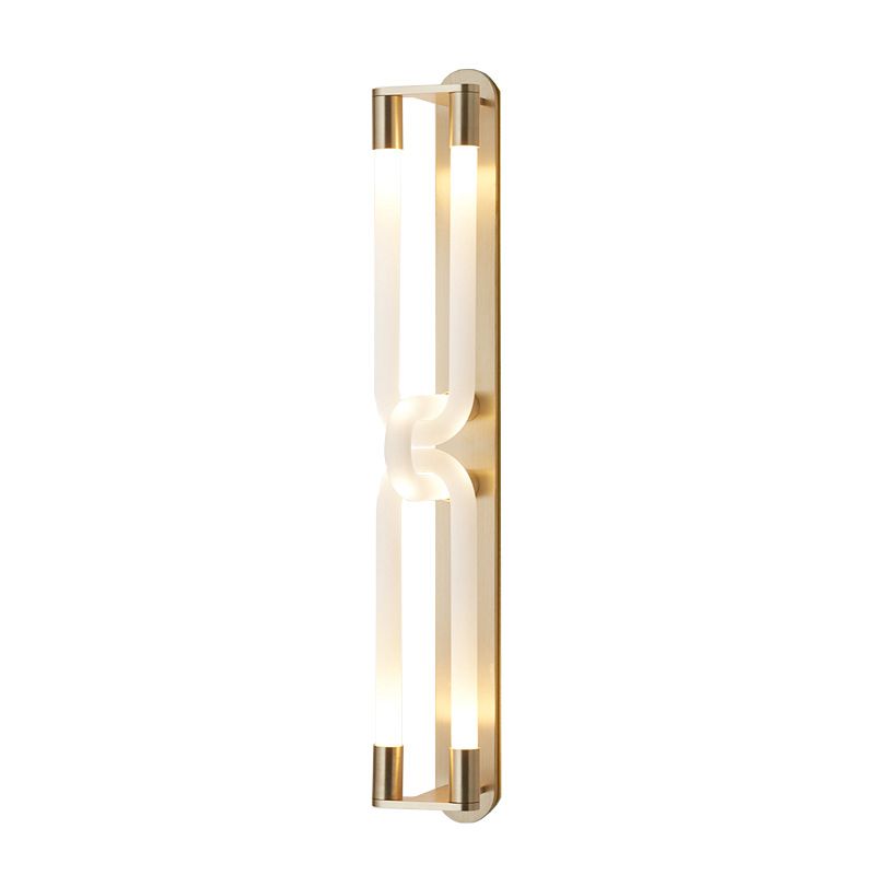Iron and Glass Wall Mount Light Fixture in Clear and Gold Interior LED Wall Sconce