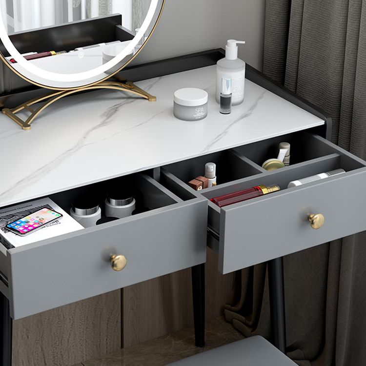 Modern 28.9 " Height 1- Drawer Slate Top Table Makeup Vanity