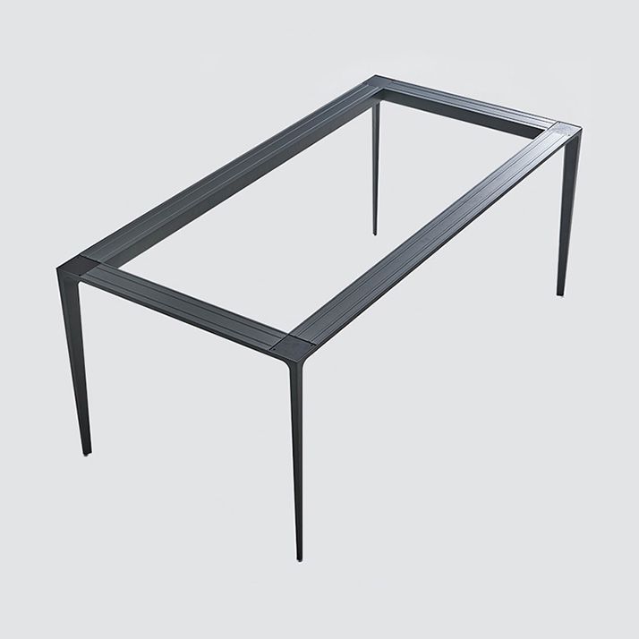 Mesa de comedor contemporánea rectángulo Mesa de piedra sinterizada con 4 piernas negras