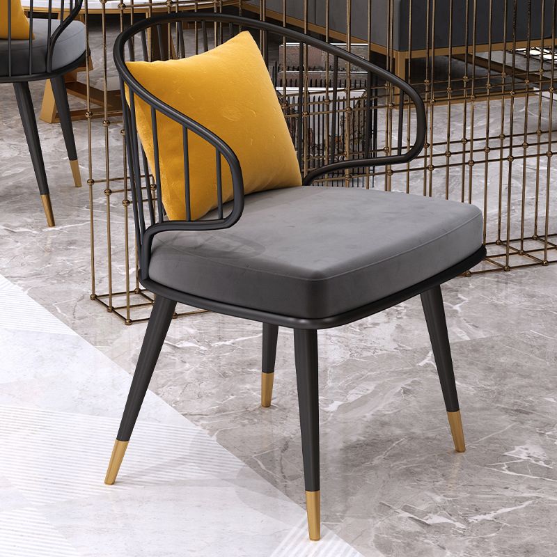 Industrial Kitchen Dining Armchair Windsor Back Side Chair in Black