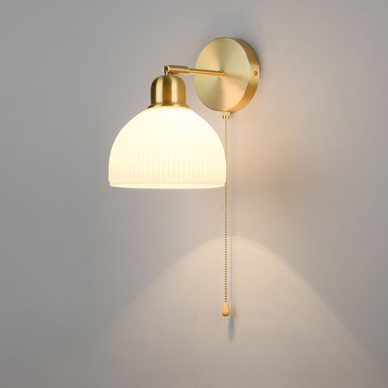 American Style Copper Wall Light Dome Shape Wall Lamp for Living Room