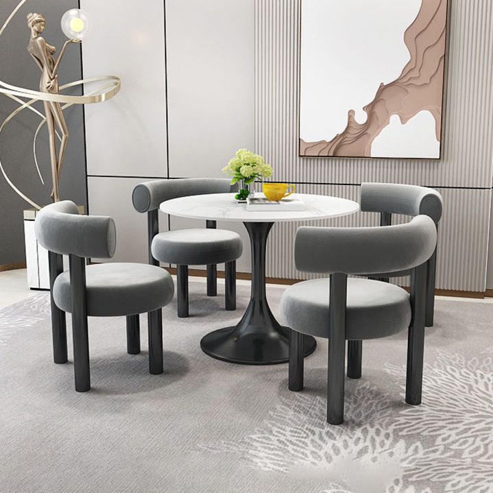 Modern Round Sintered Stone Dining Set 1/2/3/4/5 Pieces Dining Set for Dining Areas