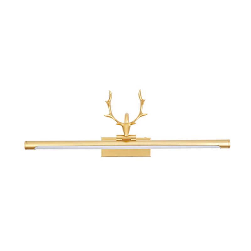 Modern Minimalist Style Straight Wall Mounted Lighting Aluminum Vanity Wall Sconce with Antlers