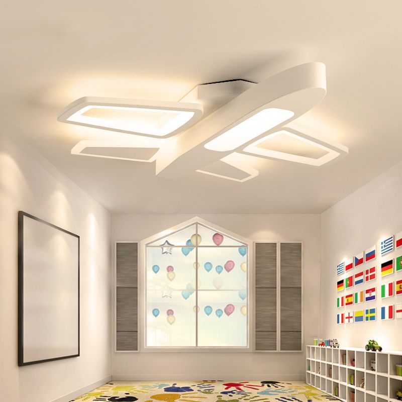Kids Modern White Ceiling Light Plane Acrylic LED Flush Mount Light for Amusement Park