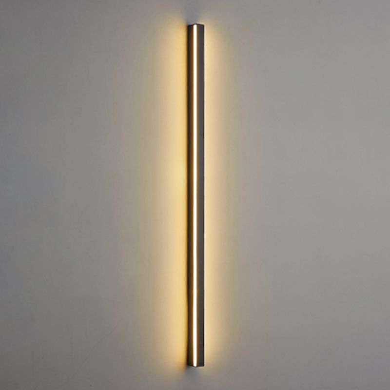 Metal Linear Shape Wall Light Modern Style 1-Light Wall Mounted Light in Black