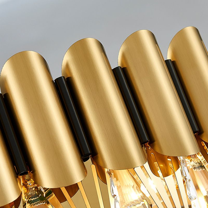 Lámpara de lámpara de araña de cristal redonda modernista de 4 niveles 8/12 LIGRA DE LIMINACIÓN DE ILUMPILA DE LIMPRESA DE GOLADO