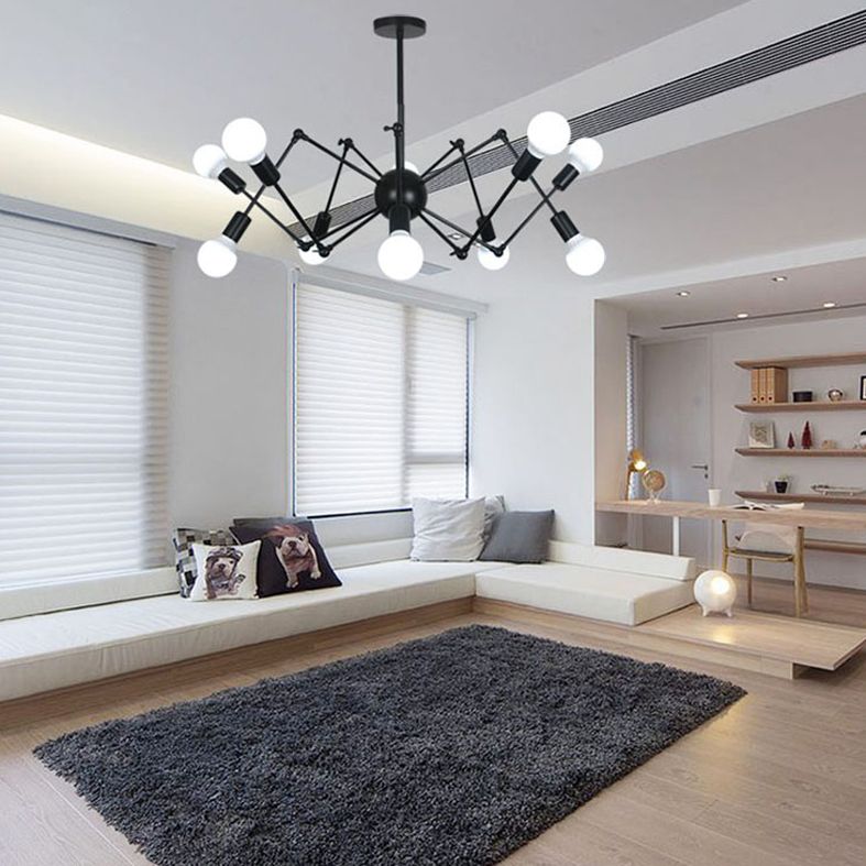 Spider Chandelier Lighting Fixtures Industrial Multi-Head Suspension Light for Living Room