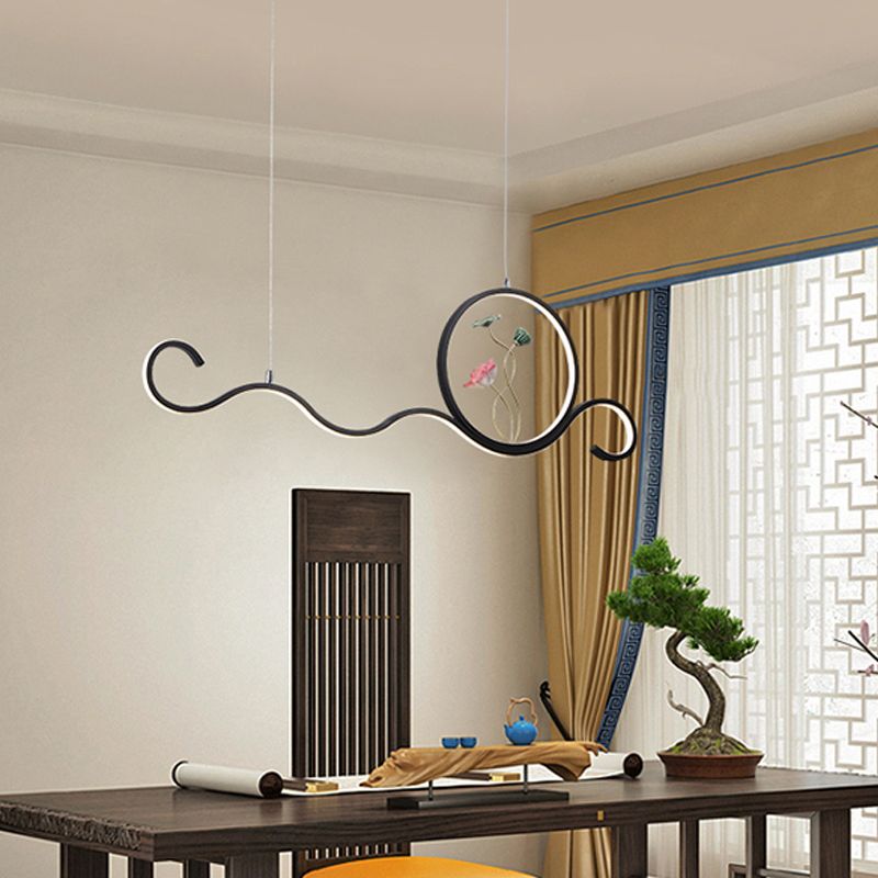 Linear Shape Island Lights Modern Style Metal Two Light Pendant Lighting