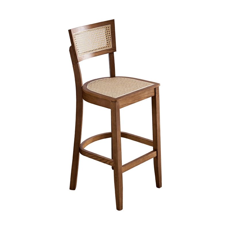 Taburete de bar de estilo tropical de 30 pulgadas, taburete de bar con base de madera y 4 patas para sala de estar
