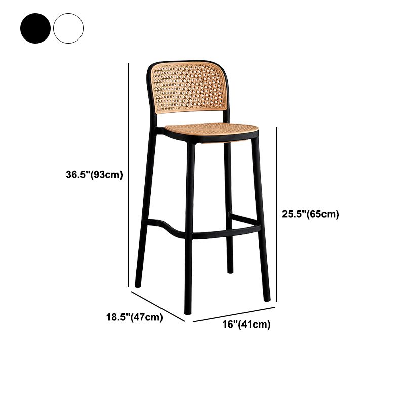 Modern Backrest Armless Counter Stool Plastic Hight Stool for Coffee Shop