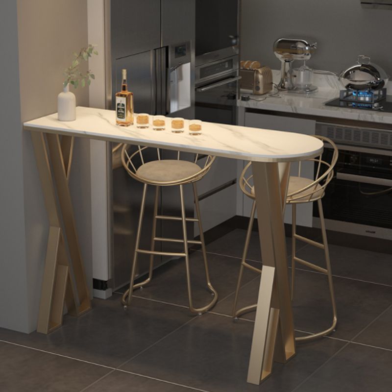 Industrial 1/2/3/5 Pieces Bar Table Set Rectangle Stone Counter Table with High Stools