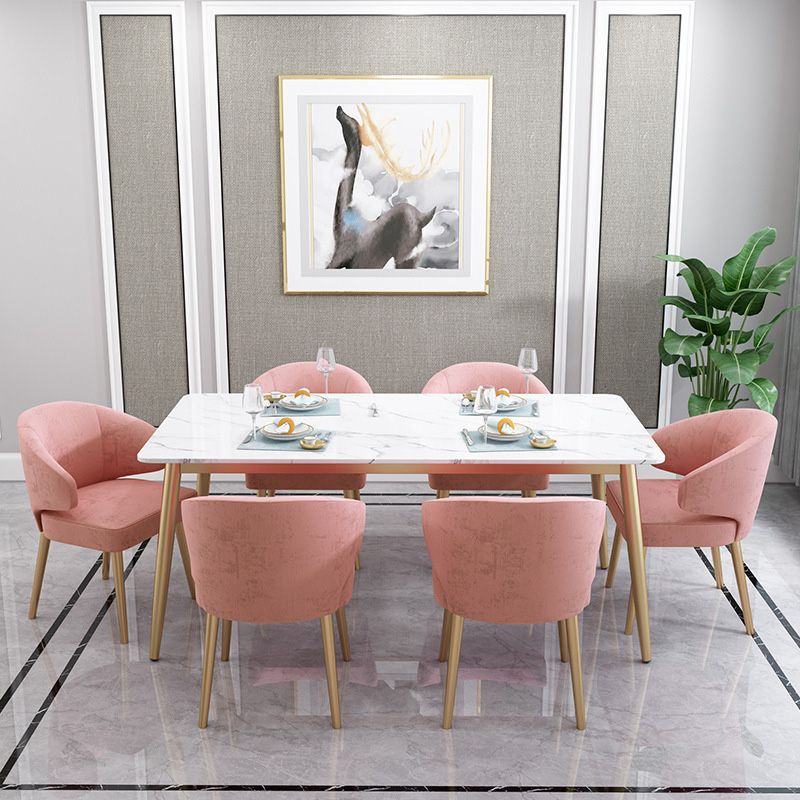 Metal Glam Style Side Chair Wingback Arm Chair with Gold Legs