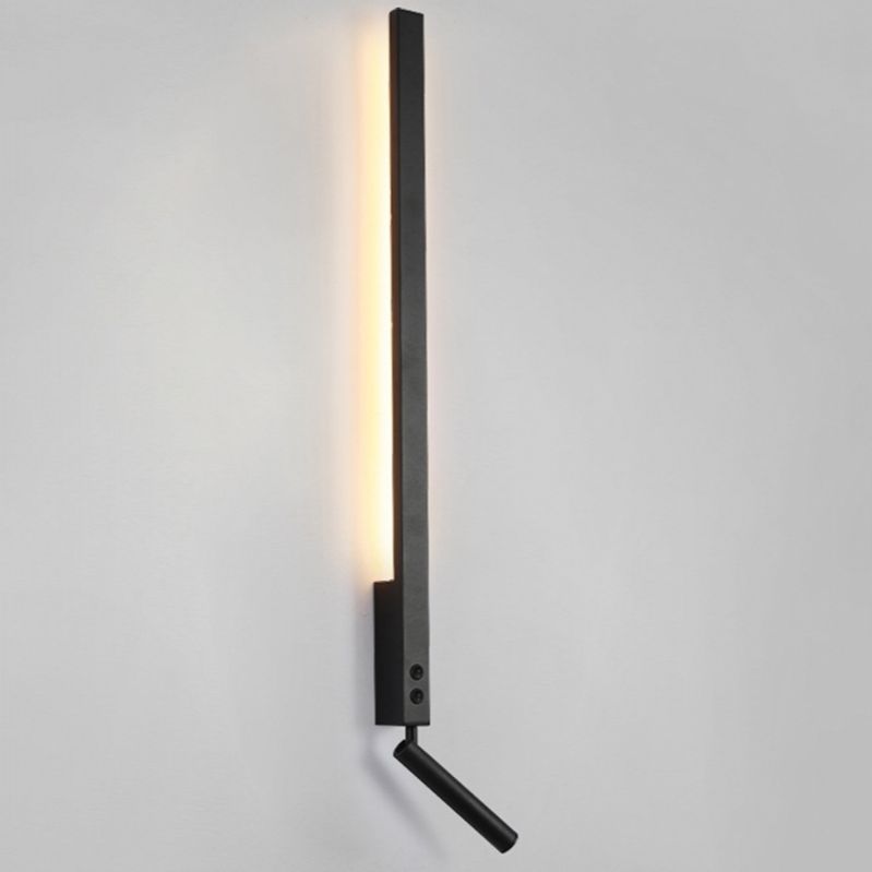 Stile moderno a forma lineare murale sconce metallo 1 luce da parete per camera da letto