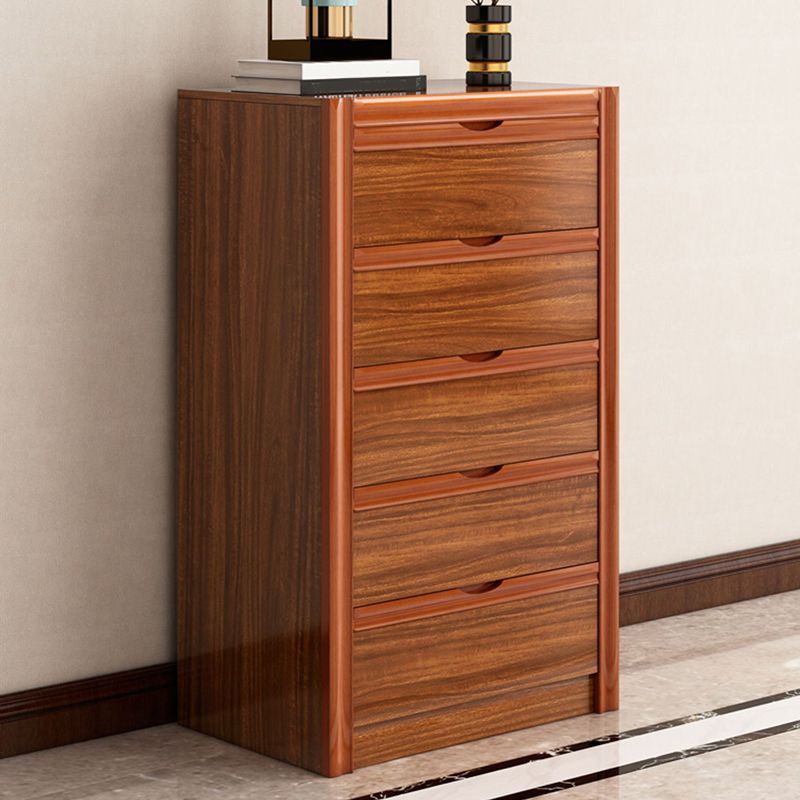 Contemporary Storage Chest Bedroom Chest in Brown with Drawers