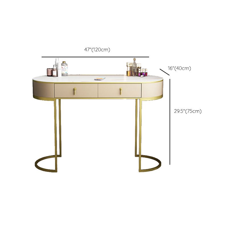 Glam 29.52 " H Slate Top Vanity Stool with Drawers Dressing Table