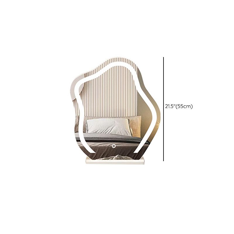 Contemporary Lighted Mirror Makeup Vanity Desk in Wood Vanity Dressing Table Set