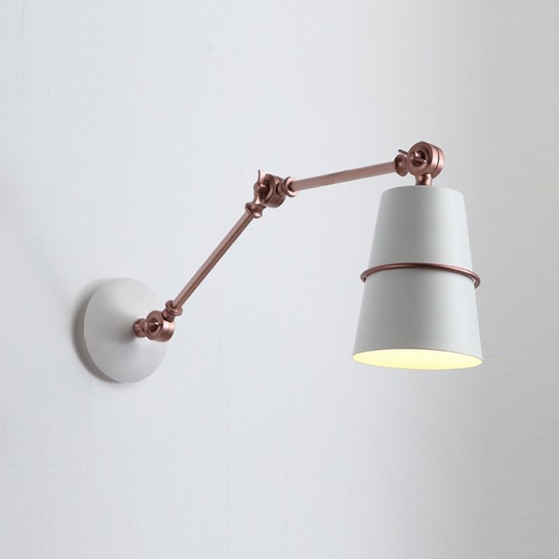Nordic Metal Wall Light Bucket Shape Adjustable Wall Sconce for Living Room
