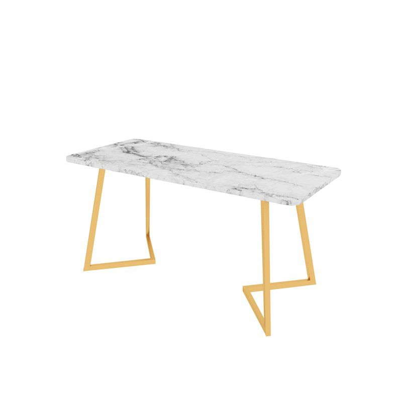 Glam Style Office Desk Artificial Marble Study Room and Office Writing Desk