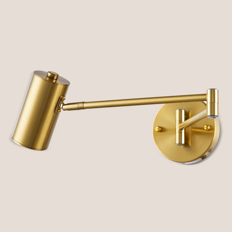 Moderne artistiek verstelbare wandlamp elektroplate ijzercilindroid wandlicht met acrylschaduw