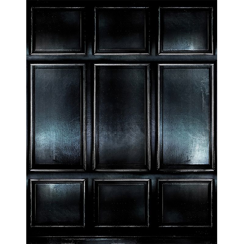 Whole Photography Modern Murals with Faux Cabinet Pattern in Gloss Black for Living Room