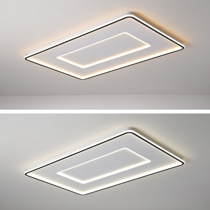 Luminaire de plafond encastré carré contemporain en métal pour chambre à coucher