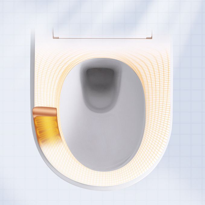 Contemporary 1-Piece Bidet Toilet Wall Mount Toilet Bowl for Washroom