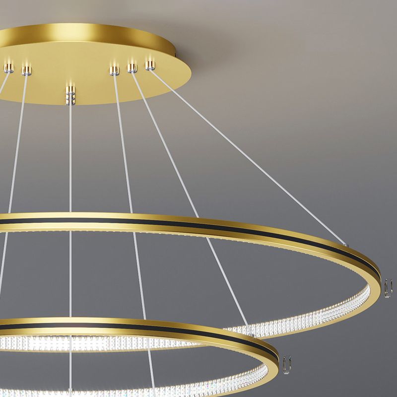 Lampada del lampadario moderno a ginnastica a anello di semplicità Lights Acrilico Ampiccamento a sospensione per il ristorante