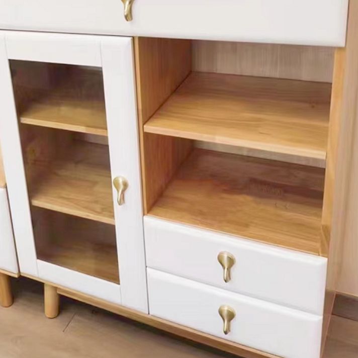 3 - Drawer Rubberwood Accent Cabinet 43.3" Tall 1 - Door Chest