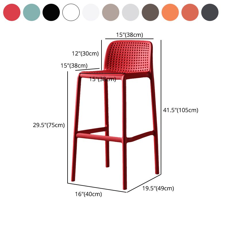 Nordic Bar-stool Plastic Counter Bar Stool for Kitchen Bar with Plastic Legs