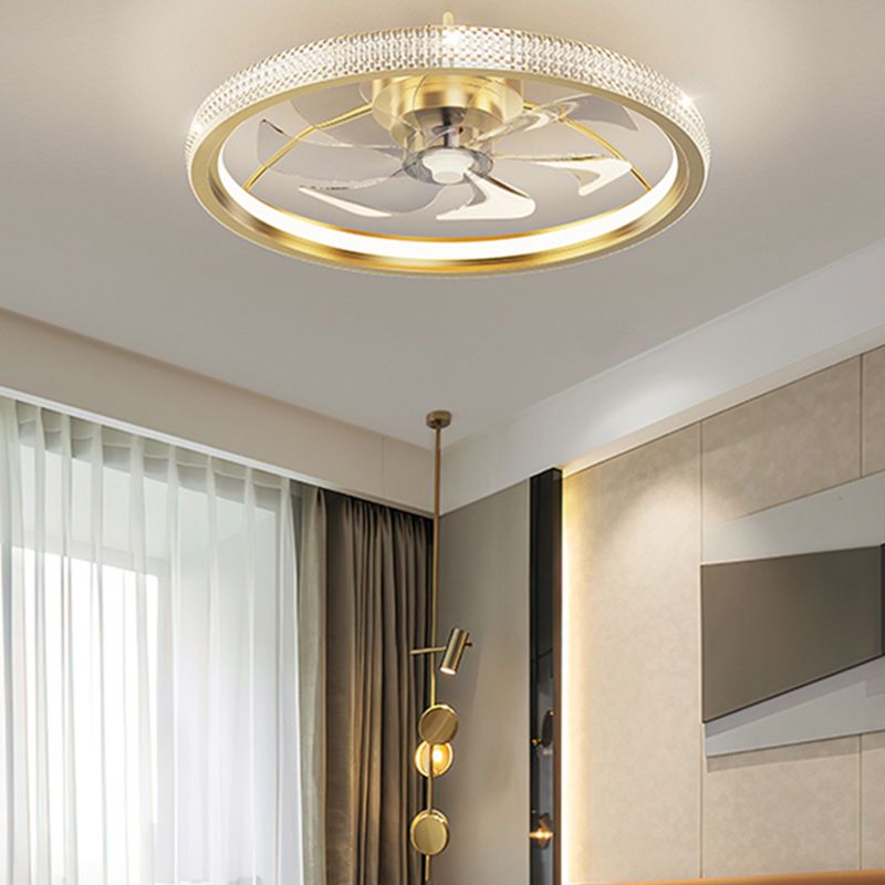Lampada a ventola a soffitto in metallo in stile semplice con lama a ventola ABS