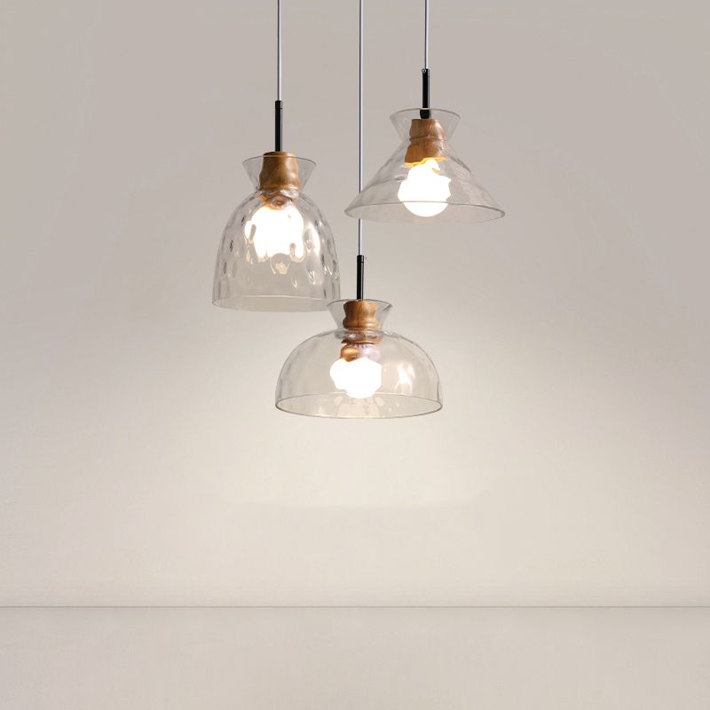 Geometric Shape Glass Hanging Light Modern Multi Lights Hanging Light Mounted Fixture