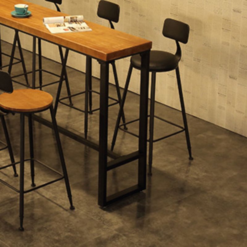Industrial Rectangle Bistro Bar Desk Coffee Shop Trestle Bistro Bar Table