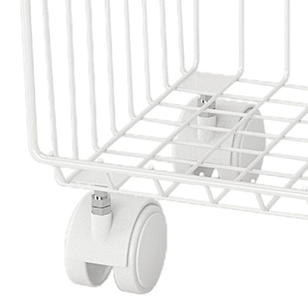 Modern Style Bookshelf Closed Back Metal Bookcase with Caster Wheels for Home Use