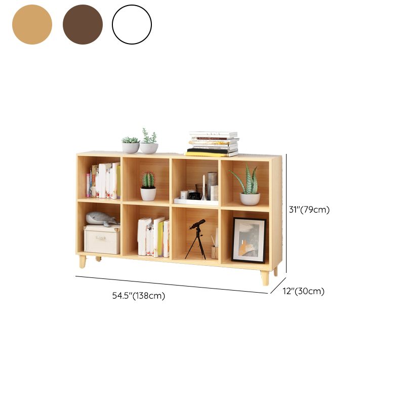 Natural Wooden Bookcase Standard Contemporary Bookshelf with Shelves