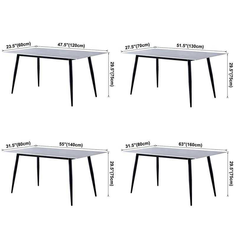 Simple Home Sintered Stone Dining Table Rectangle Shape Dining Table with 4 Legs Base
