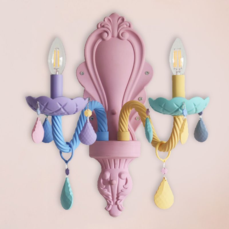 2 Lights Metal Wall Mounted Wall Lights Modern Bare Bulb Wall Sconces Lighting Fixtures for Dining Room