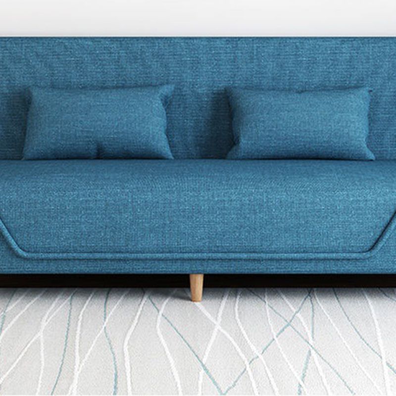 Linen Blend Contemporary Armless Sofa with Storage Bag Convertible Sofa for Living Room