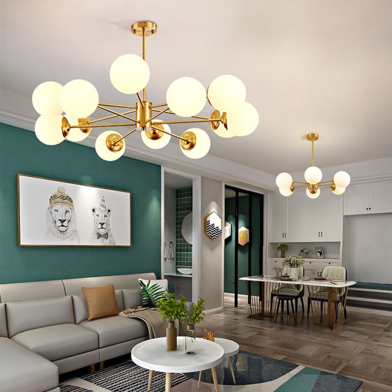 Lampade per lampadario moderno di rame Sputnik lampada a sospensione per soggiorno per soggiorno