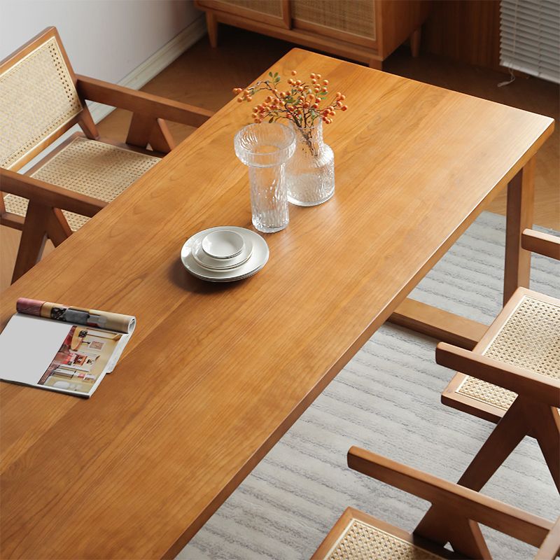 Modern Natural Dining Set 1/2/3/5 Pieces Rectangle Indoor Solid Wood Dinette Set