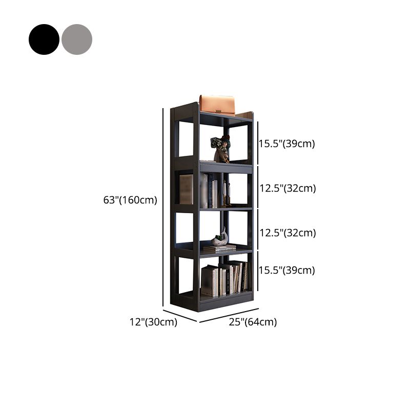 Hedendaagse verticale etagere boekenplank grijs en zwarte rubberhout boekenplank