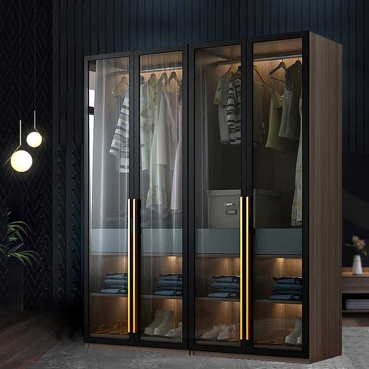 Modern Style Wooden Wardrobe Bedroom Wardrobe Closet with Garment Rod