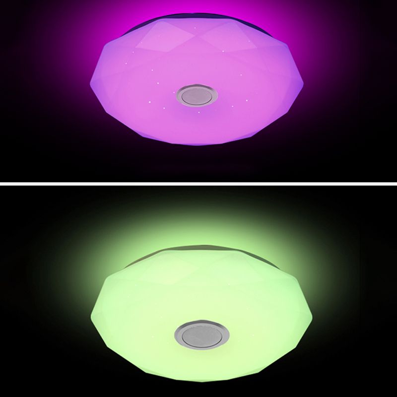 Simple Ceiling Light Fixture Acrylic Bluetooth LED Bedroom Ceiling Flush Mount in White