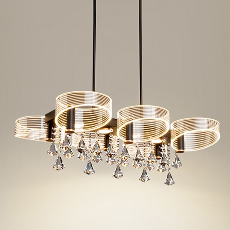 Luces de lámpara de araña de isla de estilo moderno luces colgantes de aluminio LED para comedor