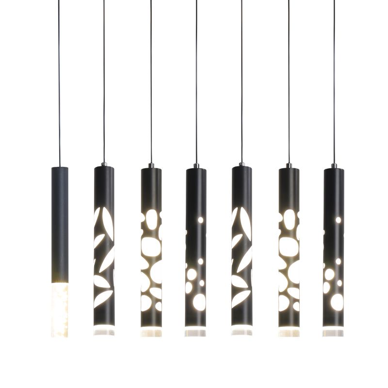Sospensione cilindrica Sospensione Lampada Acrilico Modernista a LED in nero
